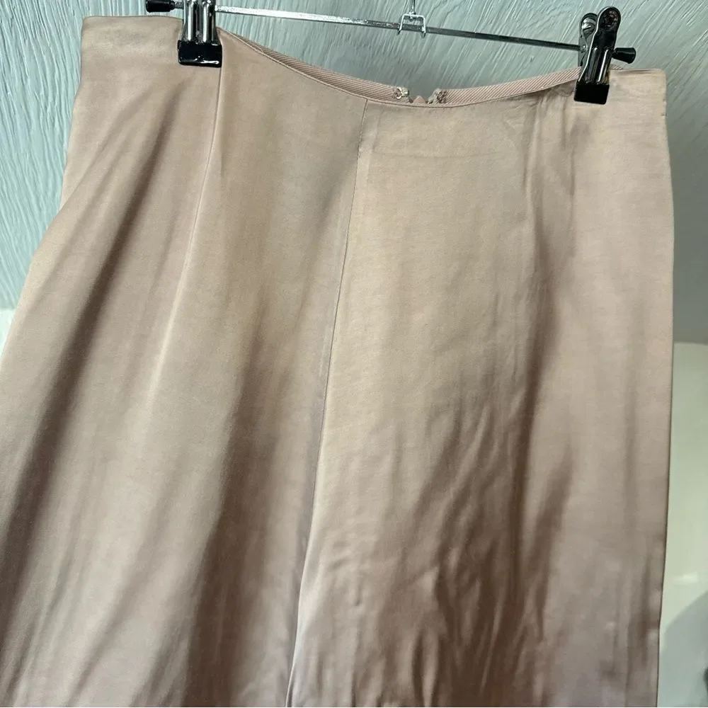 Revolve Vince Draped Pleat Tan Midi Skirt Size 2